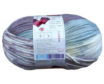 SOPO - Fair Isle Yarn - 150g - Farbe 05 Aqua-Grau